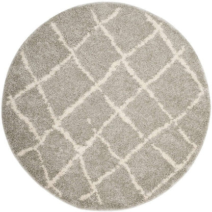 Safavieh Berber Shag Ber162B Light Grey / Cream Geometric Area Rug