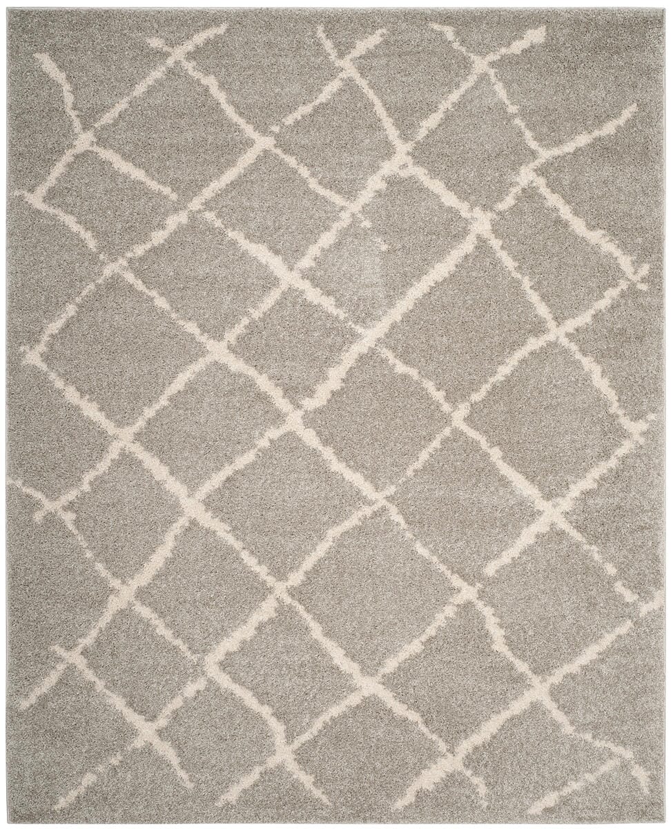 Safavieh Berber Shag Ber162B Light Grey / Cream Geometric Area Rug