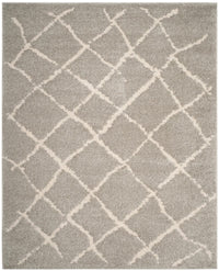 Safavieh Berber Shag Ber162B Light Grey / Cream Geometric Area Rug