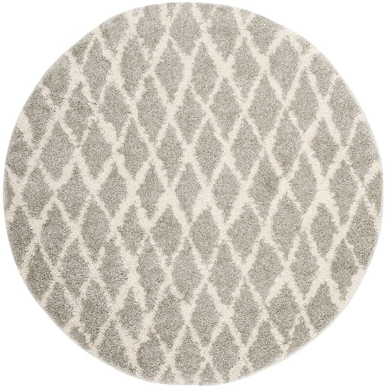 Safavieh Berber Shag Ber163B Light Grey / Cream Geometric Area Rug