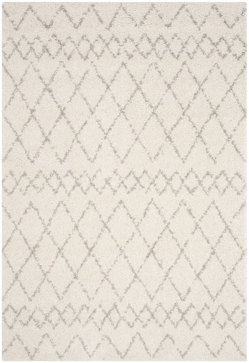 Safavieh Berber Shag Ber165C Cream / Light Grey Moroccan Area Rug