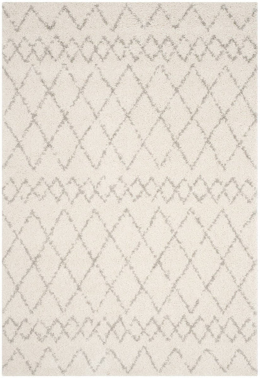 Safavieh Berber Shag Ber165C Cream / Light Grey Moroccan Area Rug