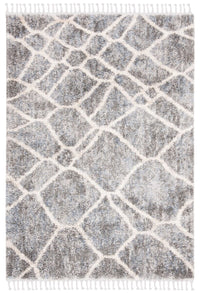 Safavieh Berber Fringe Shag Bfg629F Grey / Cream Moroccan Area Rug