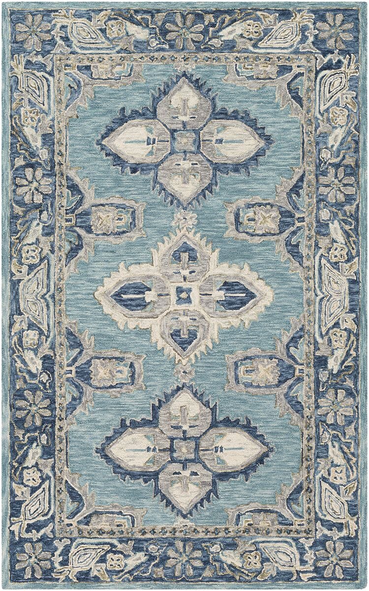 Surya Bonifate Bft-1000 Aqua, Denim, Cream, Beige, Olive Area Rug