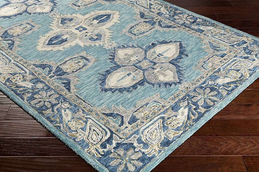 Surya Bonifate Bft-1000 Aqua, Denim, Cream, Beige, Olive Rugs.