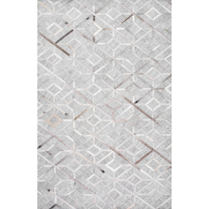 Nuloom Cowhide Chanda Nco3557A Gray Area Rug