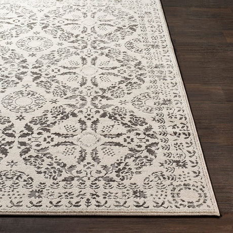 Surya Bahar Bhr-2318 Medium Gray, Charcoal, Beige, Taupe Rugs.