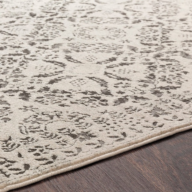 Surya Bahar Bhr-2318 Medium Gray, Charcoal, Beige, Taupe Rugs.