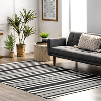 Nuloom Jess Striped Nje1975A Black Area Rug