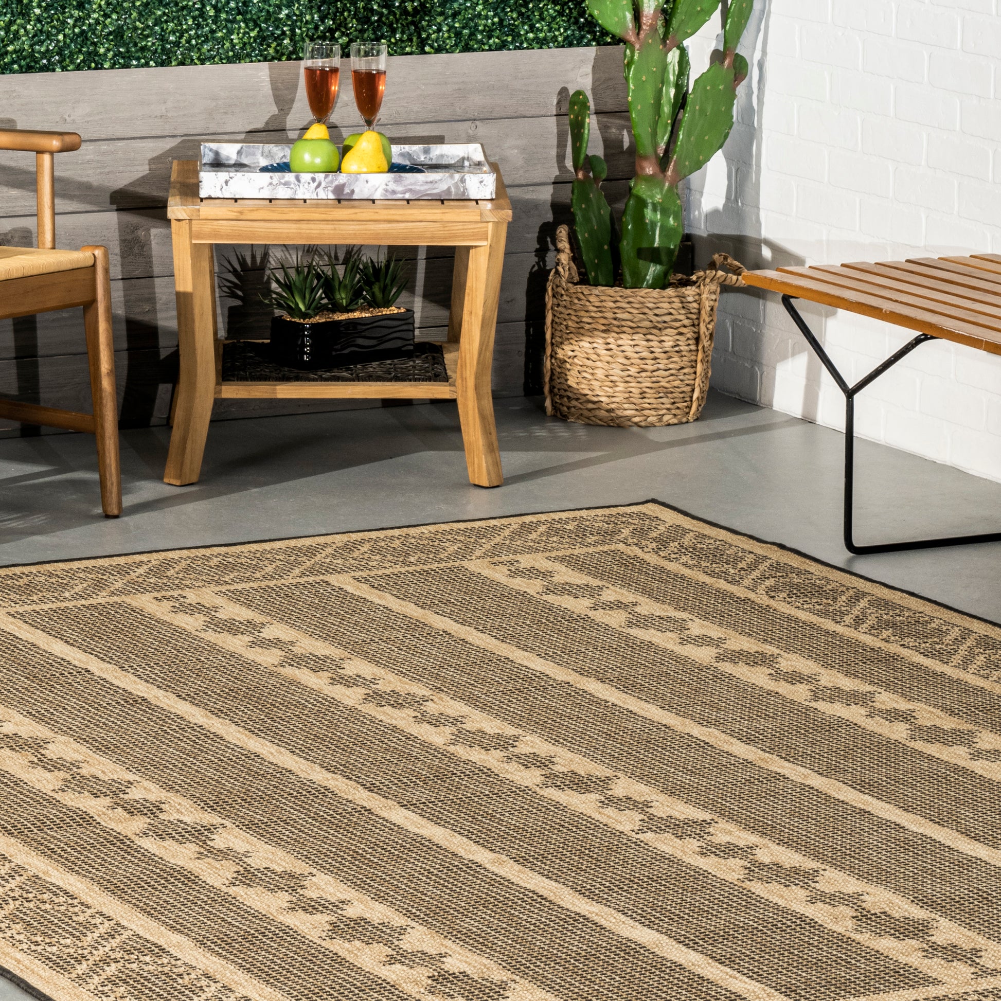 Nuloom Zina Tribal Banded Nzi1821A Charcoal Area Rug