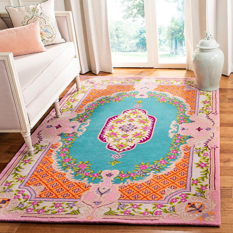 Safavieh Bellagio Blg535M Blue / Pink Area Rug