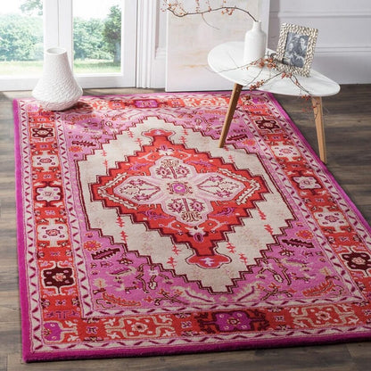 Safavieh Bellagio Blg545A Red Pink / Ivory Area Rug