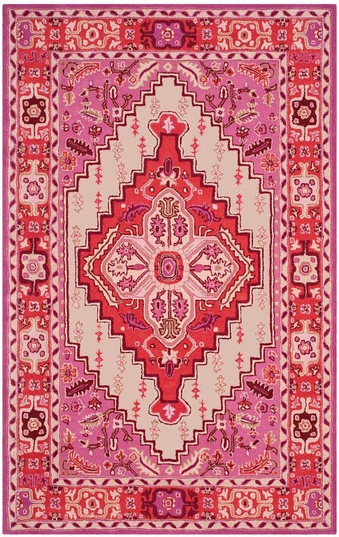 Safavieh Bellagio Blg545A Red Pink / Ivory Area Rug
