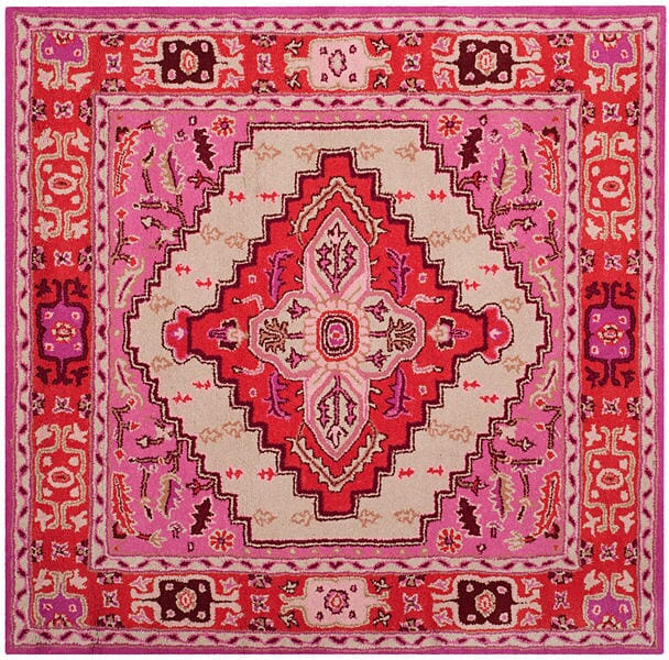 Safavieh Bellagio Blg545A Red Pink / Ivory Area Rug