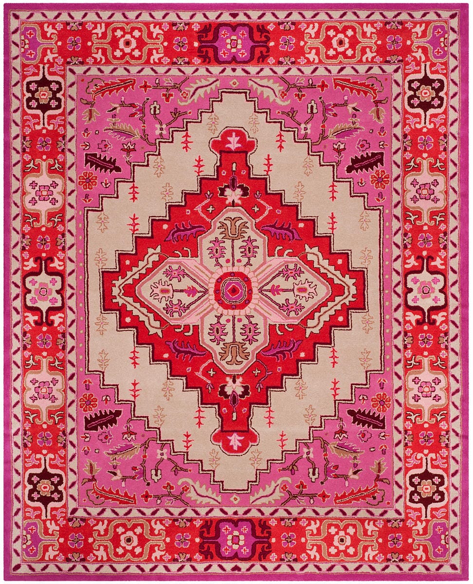 Safavieh Bellagio Blg545A Red Pink / Ivory Area Rug