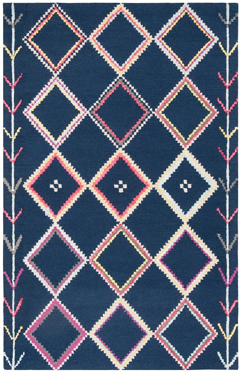 Safavieh Bellagio Blg563N Navy / Multi Moroccan Area Rug