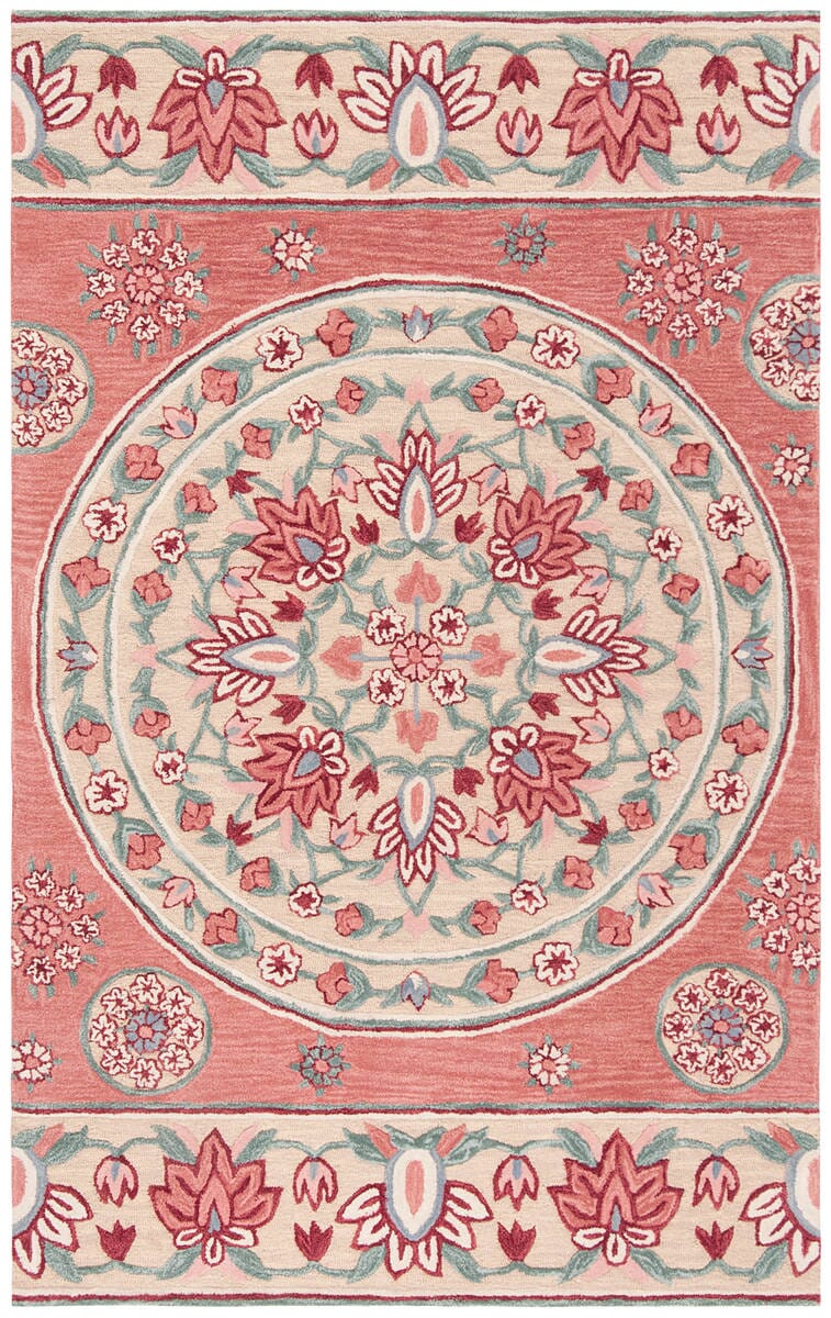 Safavieh Bellagio Blg601Q Red / Beige Area Rug