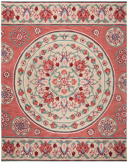 Safavieh Bellagio Blg601Q Red / Beige Area Rug