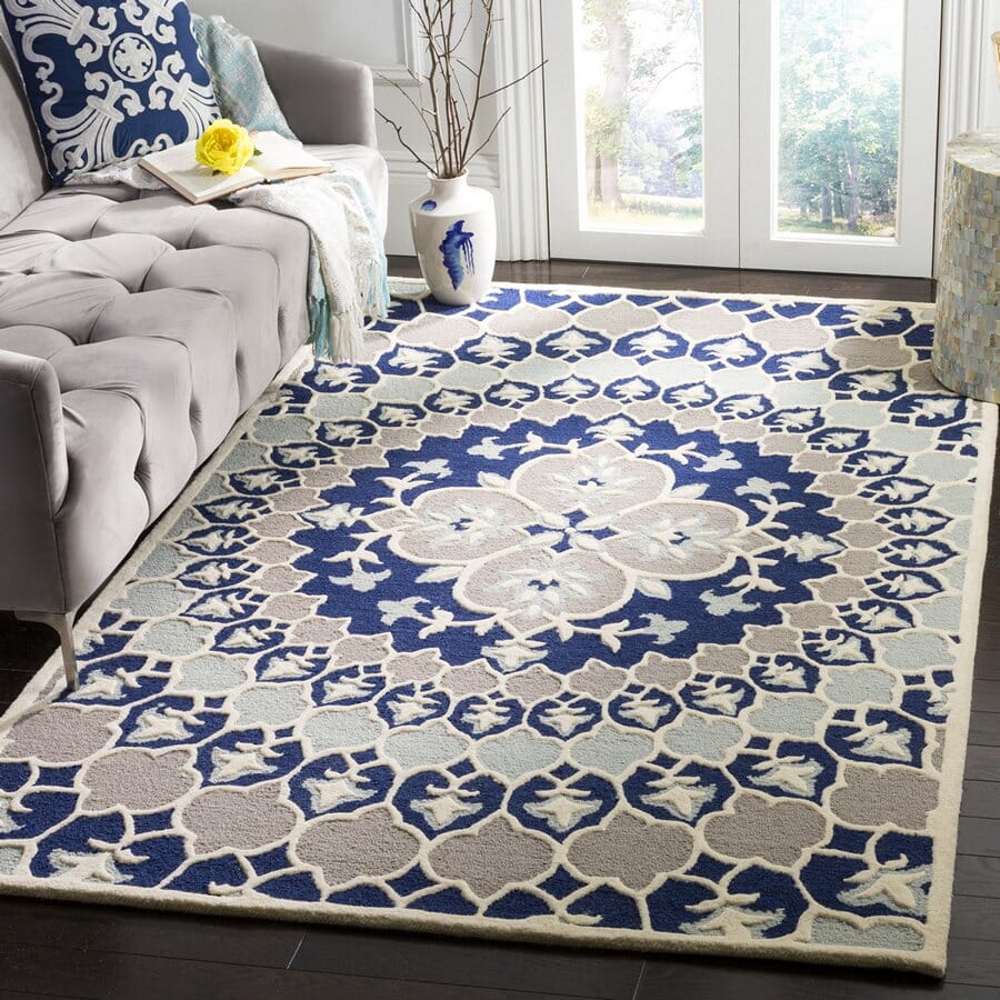 Safavieh Bellagio Blg610C Navy Blue / Ivory Area Rug