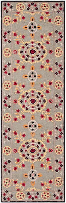 Safavieh Bellagio Blg628A Light Grey / Black Damask Area Rug