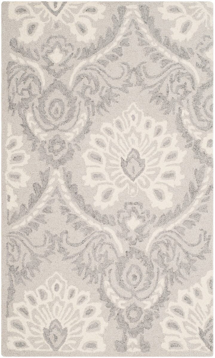 Safavieh Blossom Blm106A Light Grey / Ivory Damask Area Rug