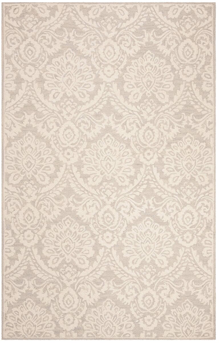 Safavieh Blossom Blm106G Silver / Ivory Damask Area Rug