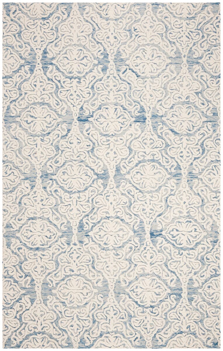 Safavieh Blossom Blm112M Blue / Ivory Damask Area Rug