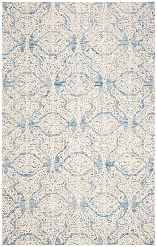 Safavieh Blossom Blm112M Blue / Ivory Damask Area Rug