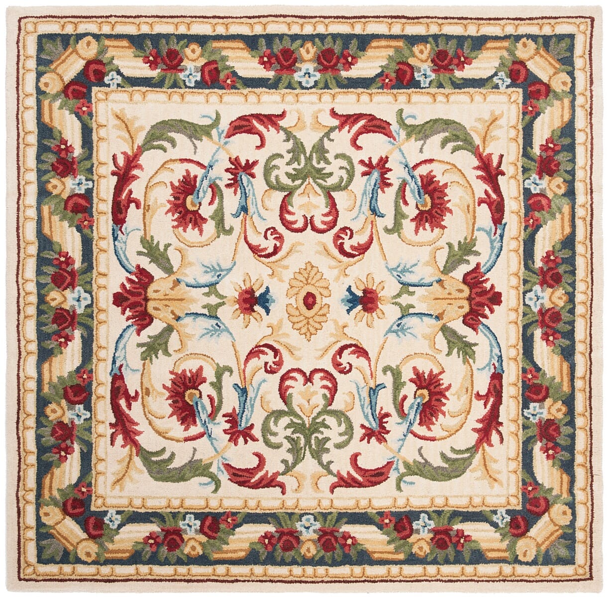 Safavieh Blossom Blm251B Ivory / Green Area Rug