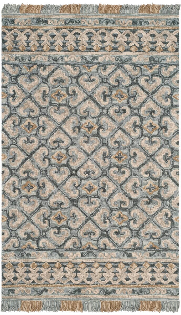 Safavieh Blossom Blm420A Light Beige / Blue Moroccan Area Rug