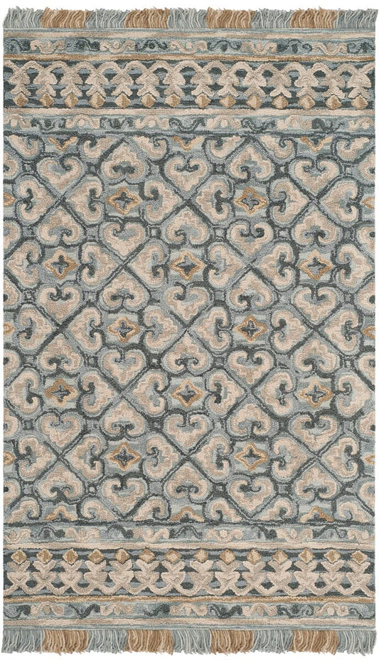 Safavieh Blossom Blm420A Light Beige / Blue Moroccan Area Rug