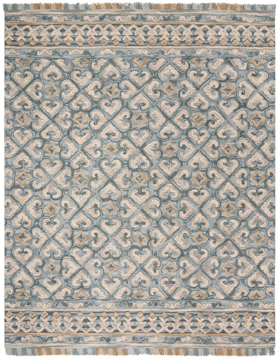 Safavieh Blossom Blm420A Light Beige / Blue Moroccan Area Rug