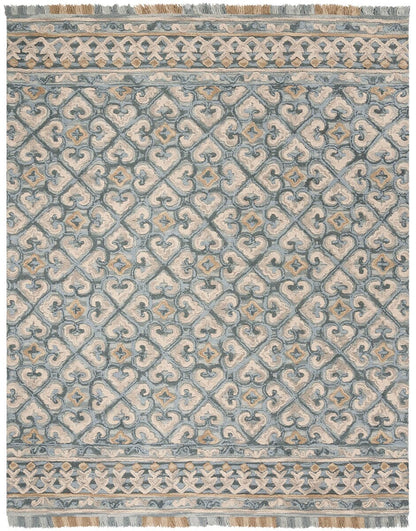 Safavieh Blossom Blm420A Light Beige / Blue Moroccan Area Rug