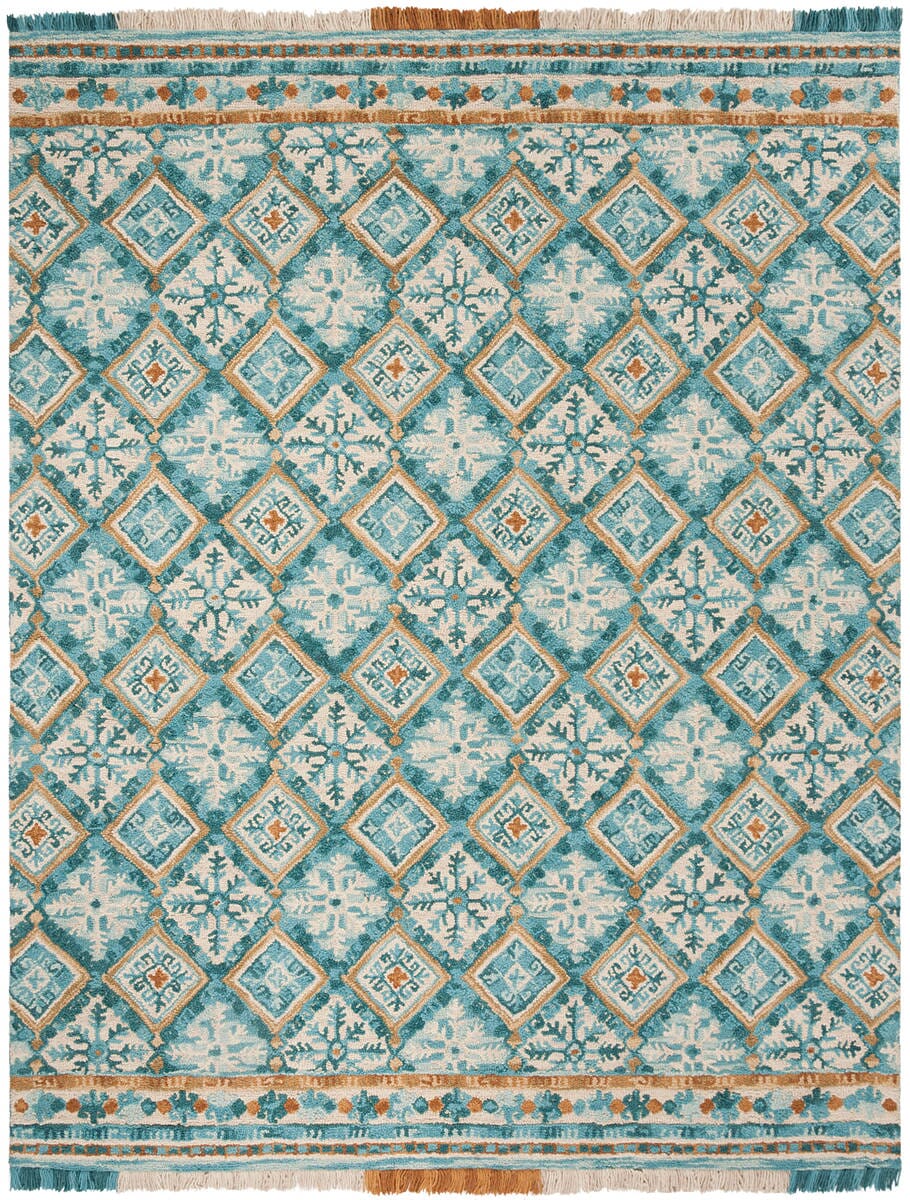 Safavieh Blossom Blm421B Ivory / Teal Area Rug