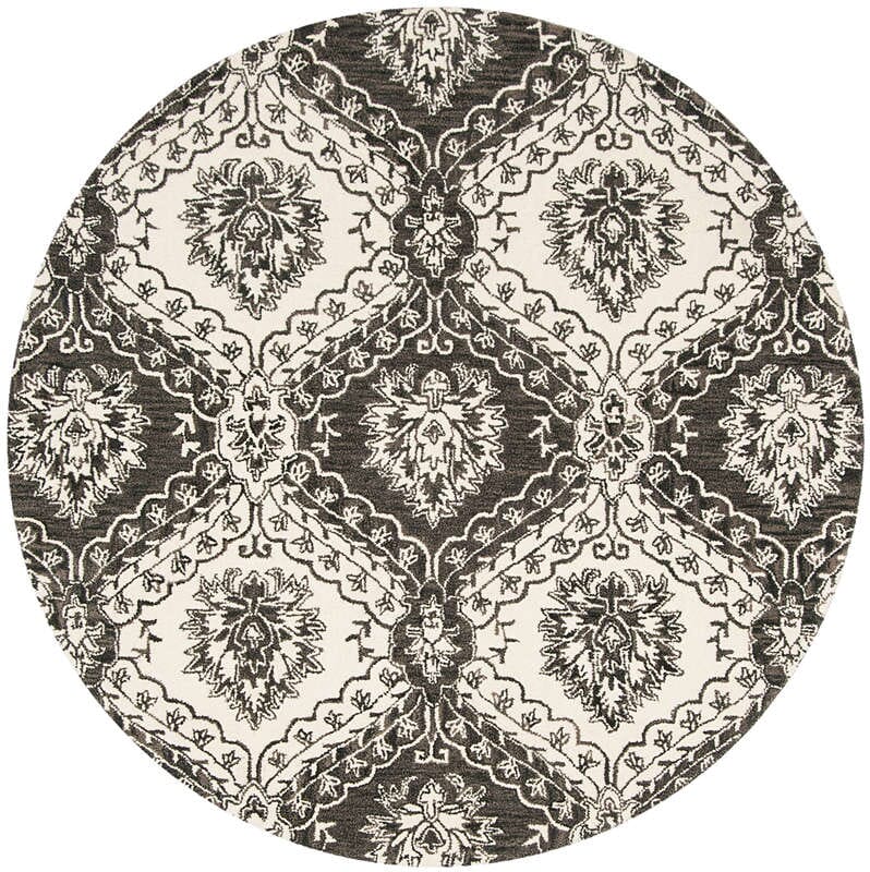 Safavieh Blossom Blm601H Charcoal / Ivory Damask Area Rug