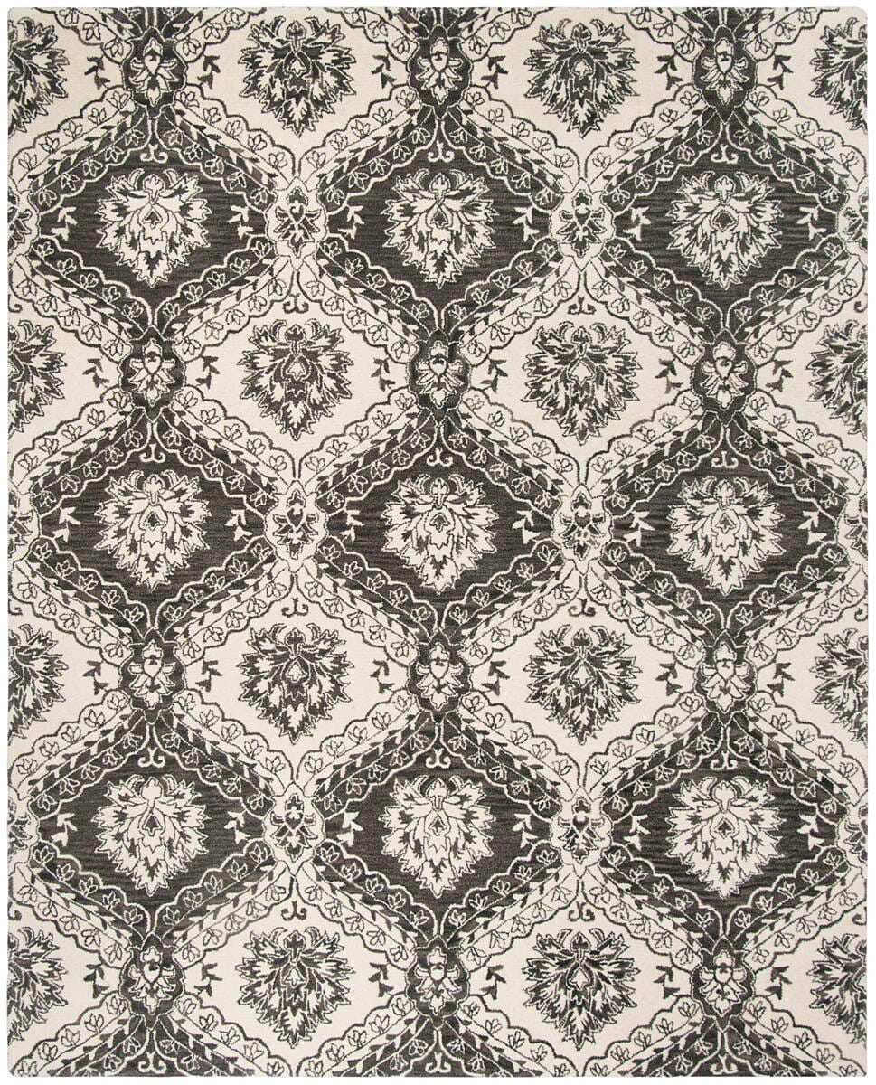 Safavieh Blossom Blm601H Charcoal / Ivory Damask Area Rug