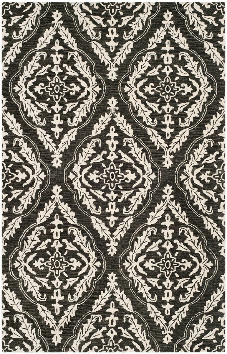 Safavieh Blossom Blm602H Charcoal / Ivory Damask Area Rug