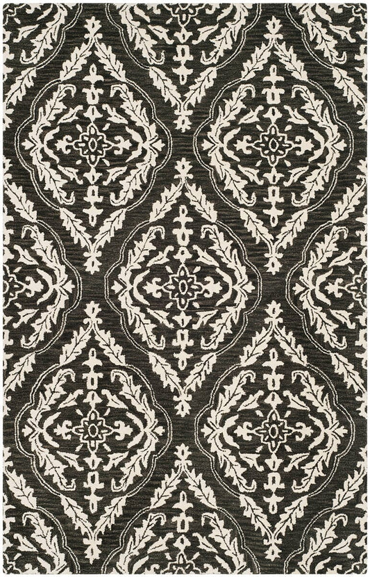 Safavieh Blossom Blm602H Charcoal / Ivory Damask Area Rug