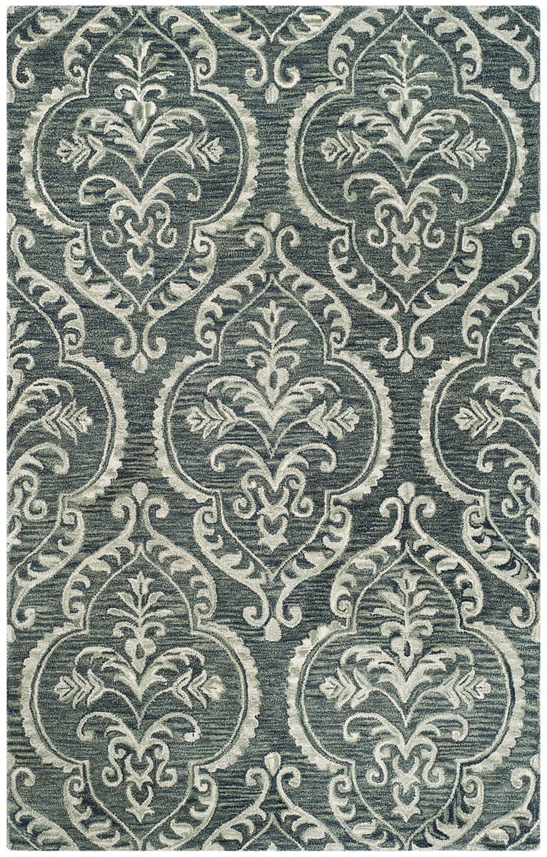 Safavieh Blossom Blm603M Blue / Sage Damask Area Rug