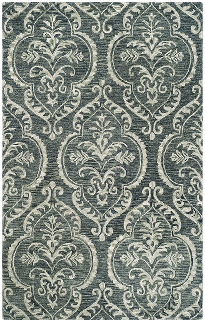 Safavieh Blossom Blm603M Blue / Sage Damask Area Rug