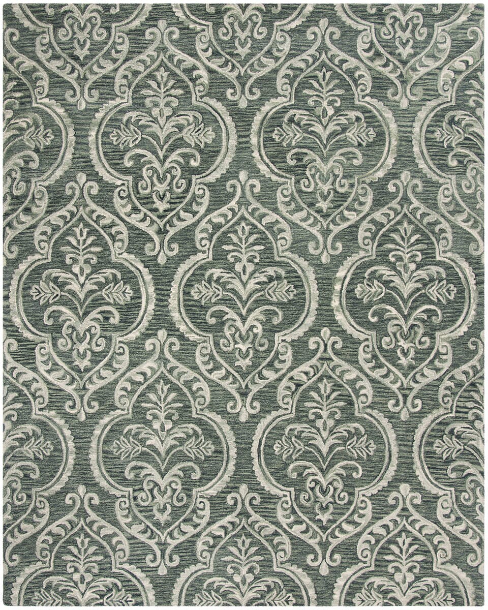 Safavieh Blossom Blm603M Blue / Sage Damask Area Rug