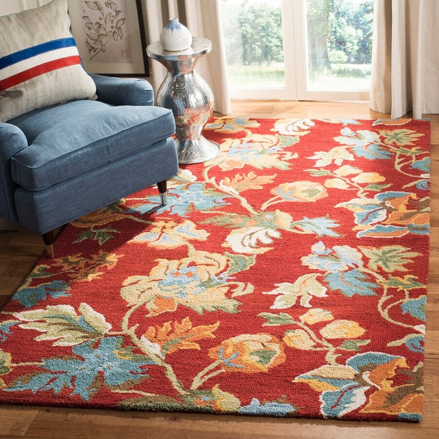 Safavieh Blossom Blm672A Red / Multi Floral / Country Area Rug