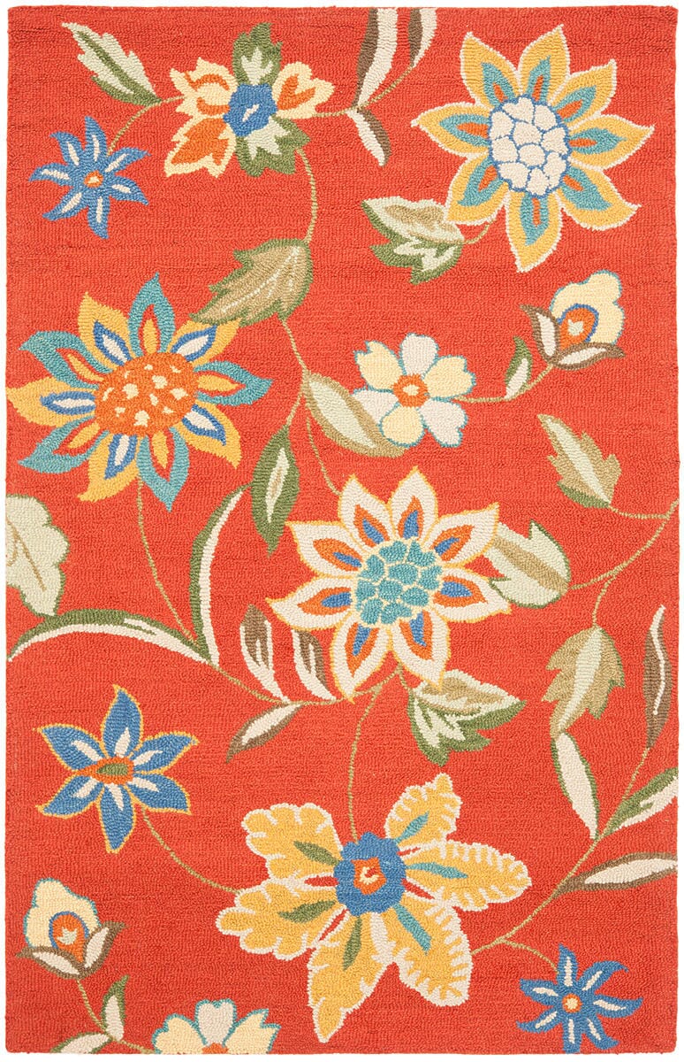 Safavieh Blossom Blm673A Rust / Multi Floral / Country Area Rug