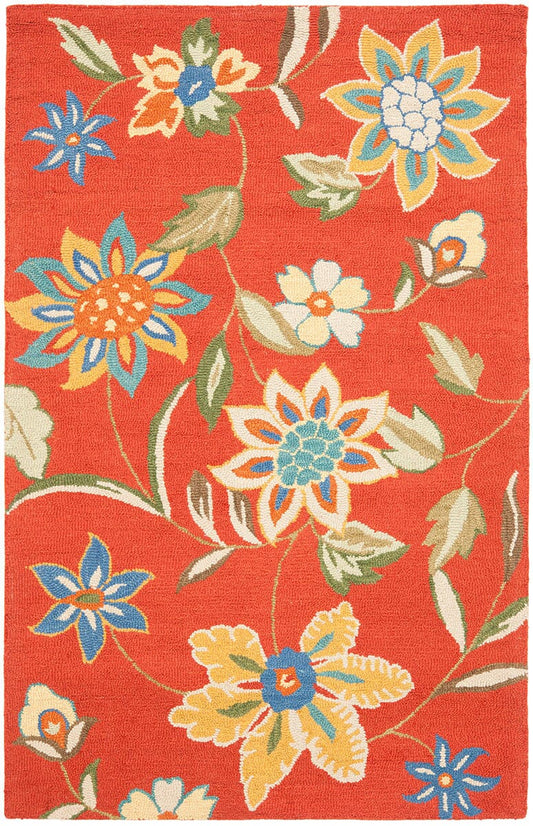 Safavieh Blossom Blm673A Rust / Multi Floral / Country Area Rug