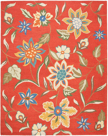 Safavieh Blossom Blm673A Rust / Multi Floral / Country Area Rug