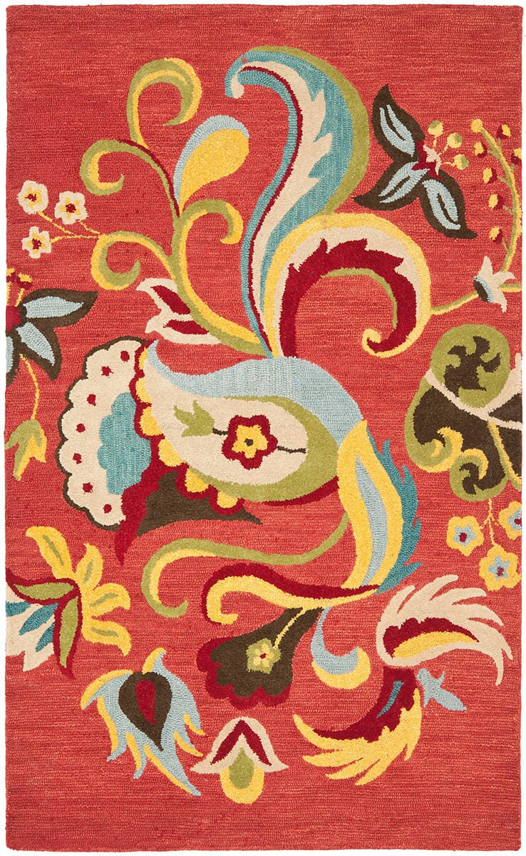 Safavieh Blossom Blm680B Rust / Multi Floral / Country Area Rug