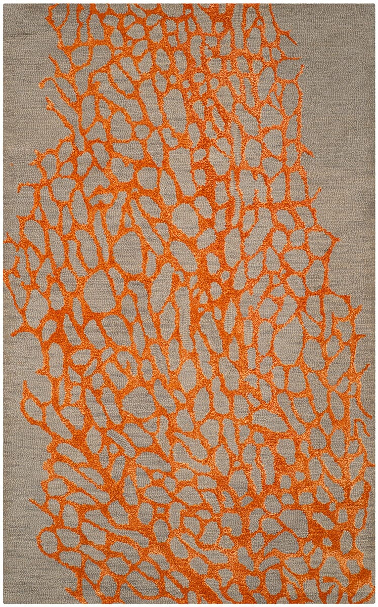 Safavieh Blossom Blm695C Grey / Orange Area Rug