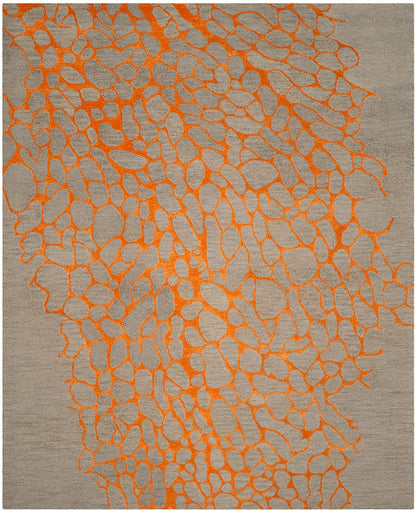 Safavieh Blossom Blm695C Grey / Orange Area Rug