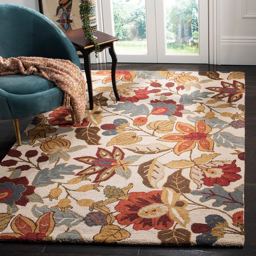 Safavieh Blossom Blm863B Ivory / Multi Floral / Country Area Rug