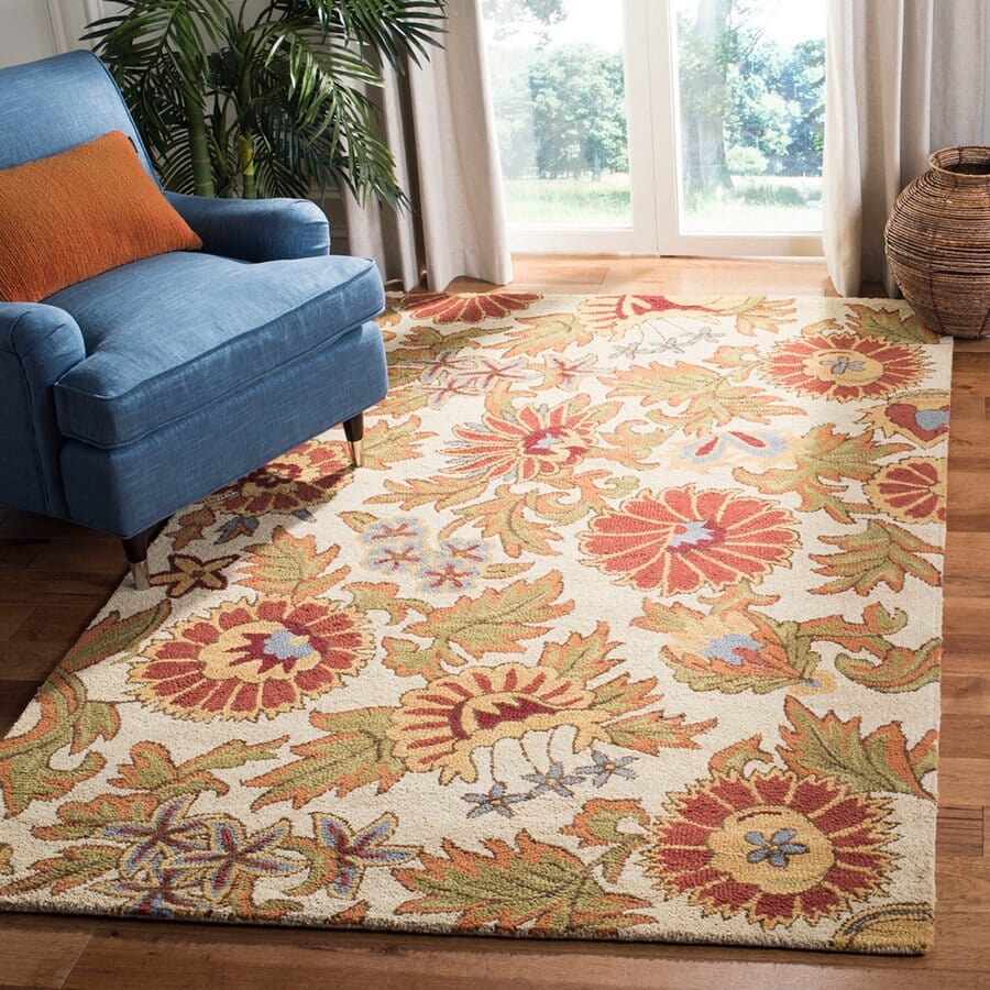 Safavieh Blossom Blm912B Ivory / Multi Floral / Country Area Rug